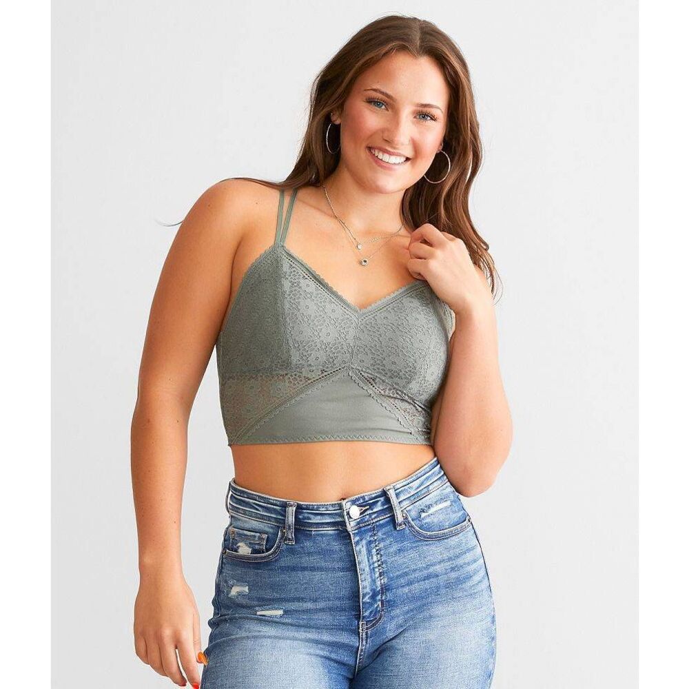 BKE Essentials Buckle Floral Lace Full Coverage Bralette size S